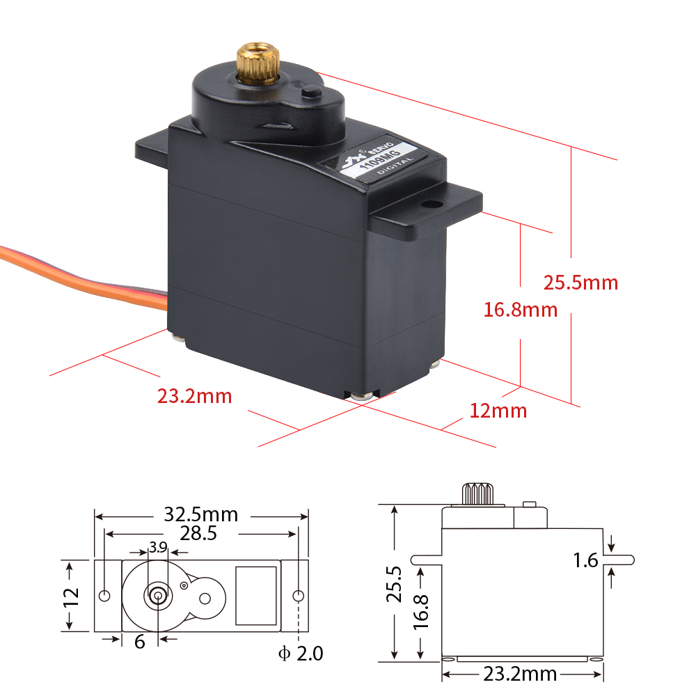1/2/4 PCS JX Servo PDI-1109MG  - Rc Helicopter Motor recensie en prijs
